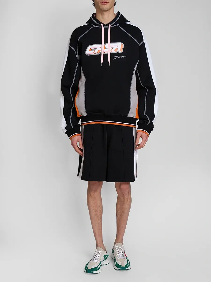 Casablanca Men's Colorblock Cotton Hoodie | Thumbnail 2 Casablanca Men's Colorblock Cotton Hoodie | Thumbnail 2