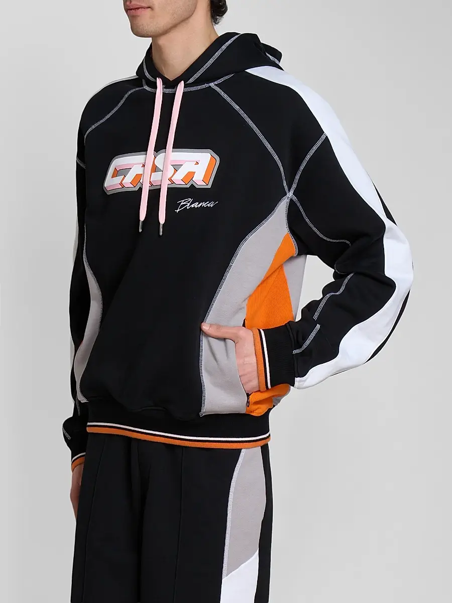 Casablanca Men's Colorblock Cotton Hoodie | Thumbnail 4 Casablanca Men's Colorblock Cotton Hoodie | Thumbnail 4