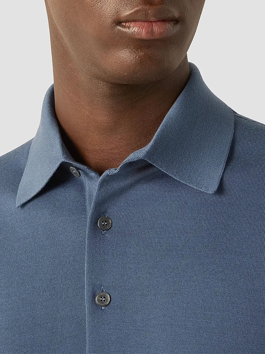 Zegna Men's Trofeo 15milmil15 Wool Polo Shirt | Thumbnail 4 Zegna Men's Trofeo 15milmil15 Wool Polo Shirt | Thumbnail 4