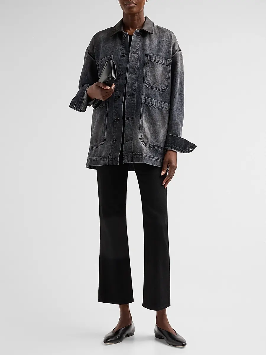 SLVRLAKE Women's Oversized Worker Denim Jacket | Thumbnail 2