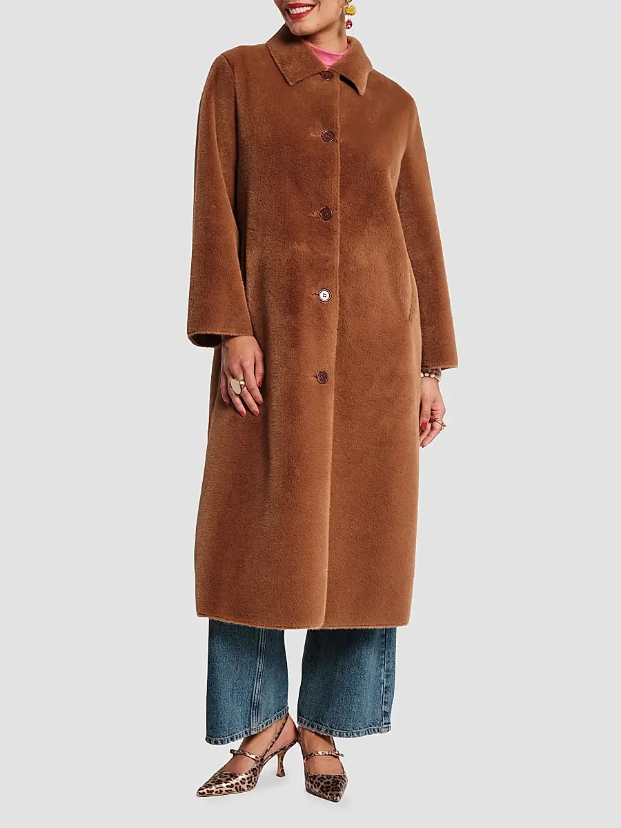 Frances Valentine Women's Paulette Faux Fur Long Coat | Thumbnail 4 Frances Valentine Women's Paulette Faux Fur Long Coat | Thumbnail 4
