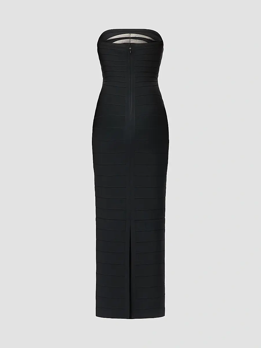 Hervé Léger Women's The Metallic Kayla Bandage Strapless Gown | Thumbnail 7 Hervé Léger Women's The Metallic Kayla Bandage Strapless Gown | Thumbnail 7