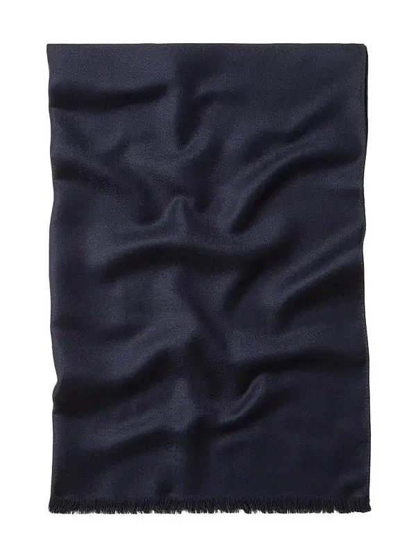 Men's Wool and Cashmere Scarf - Navy Blue Men's Wool and Cashmere Scarf - Navy Blue