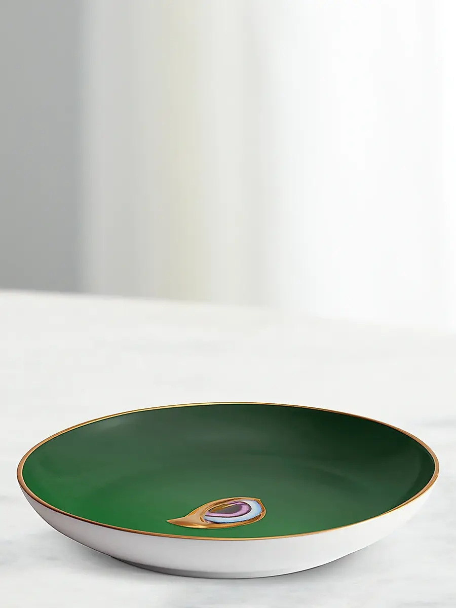L'Objet Lito Porcelain & 24K-Gold Catchall Tray