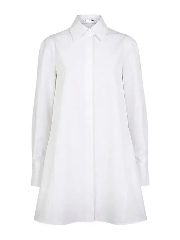 Women's Cotton Poplin A-Line Mini Shirtdress