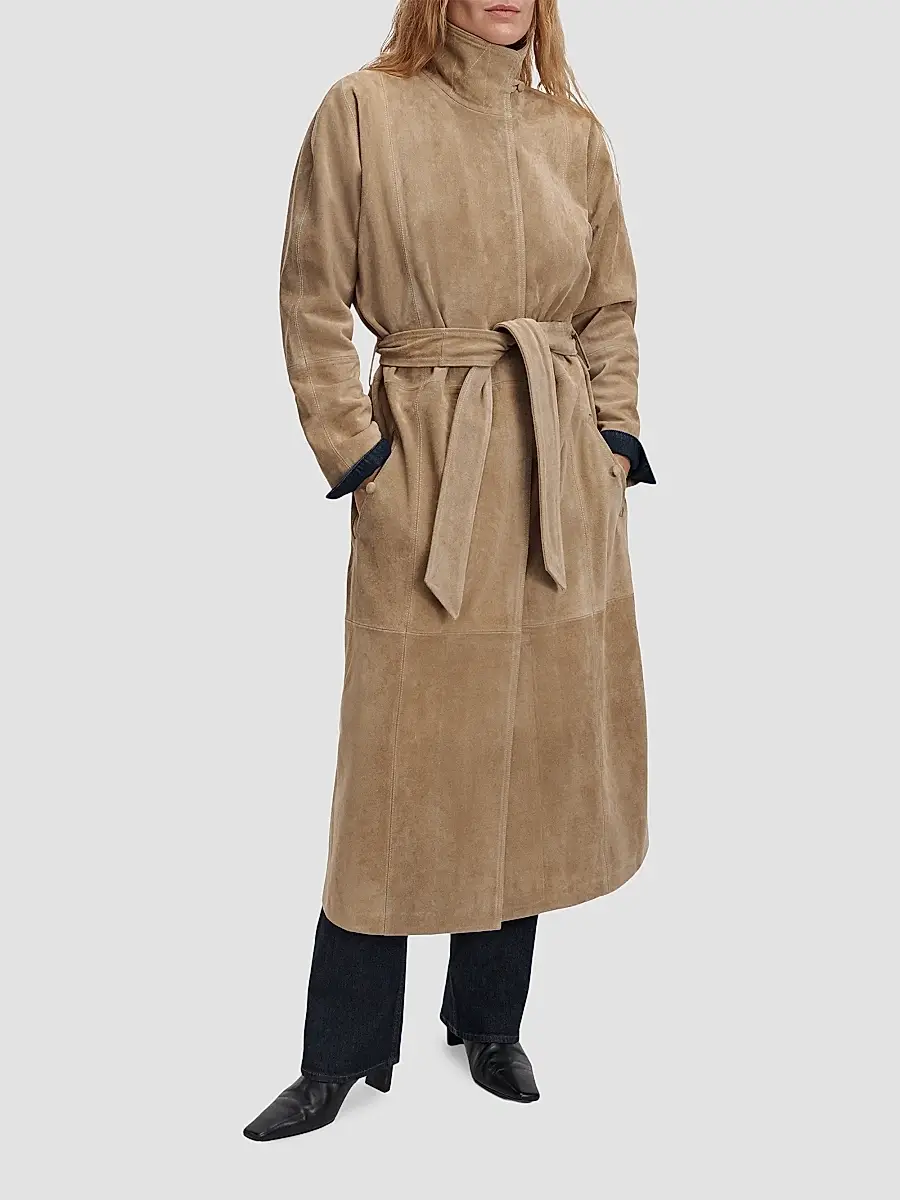 rag & bone Women's Marlene Suede Trench Coat | Thumbnail 3 rag & bone Women's Marlene Suede Trench Coat | Thumbnail 3