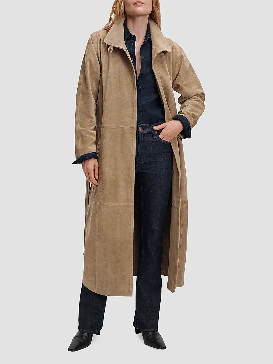 rag & bone Women's Marlene Suede Trench Coat | Thumbnail 4 rag & bone Women's Marlene Suede Trench Coat | Thumbnail 4