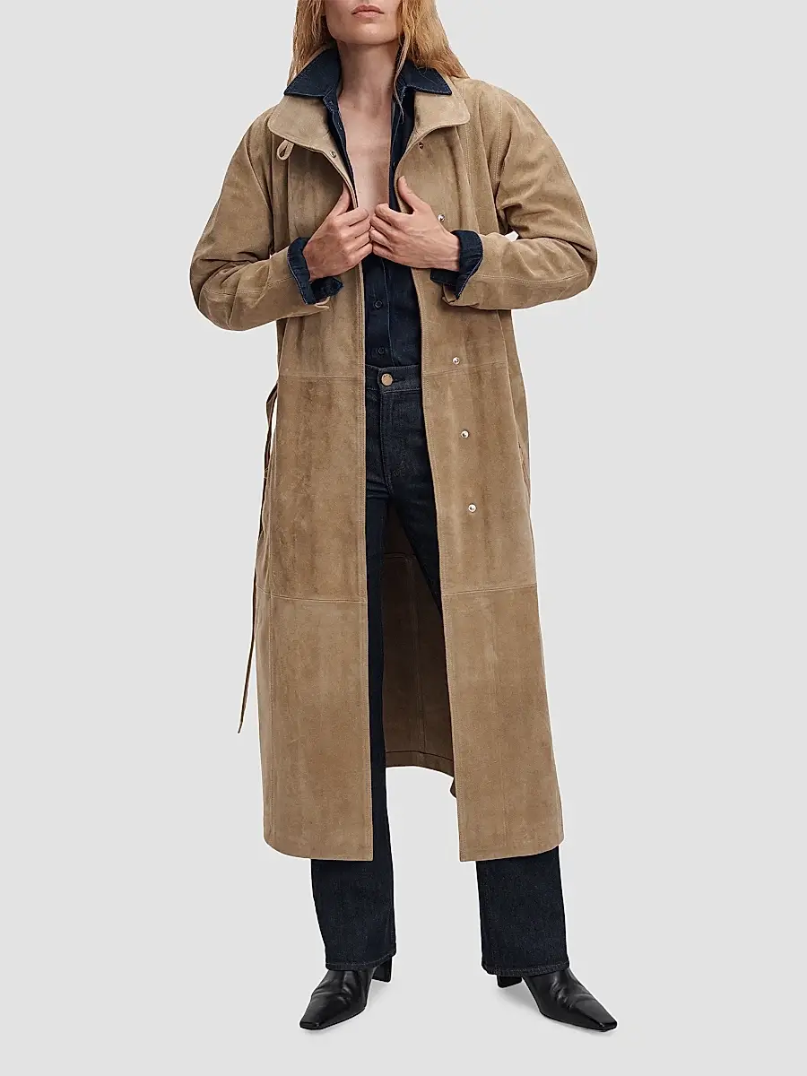 rag & bone Women's Marlene Suede Trench Coat | Thumbnail 5 rag & bone Women's Marlene Suede Trench Coat | Thumbnail 5