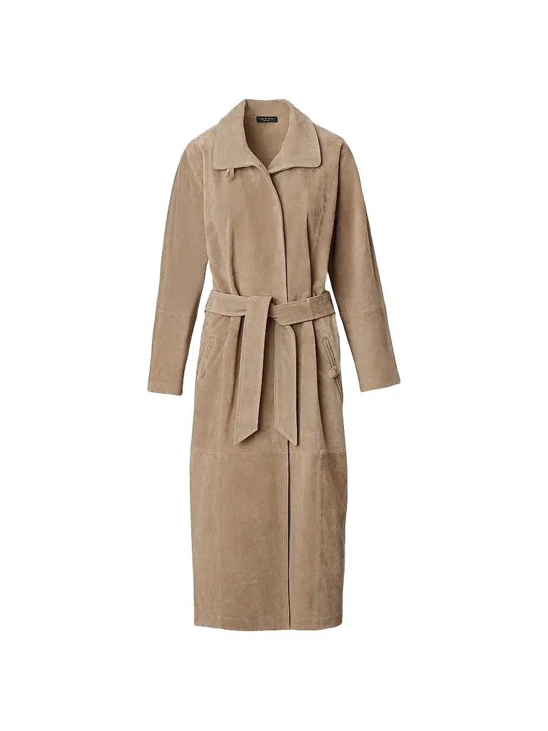 rag & bone Women's Marlene Suede Trench Coat