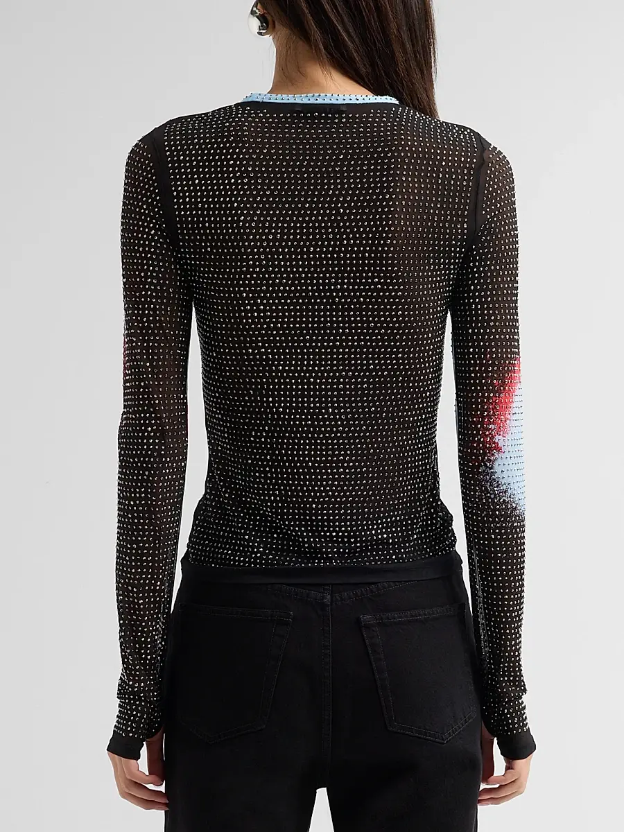Alice + Olivia Women's Delaina Embellished Lips Top | Thumbnail 3 Alice + Olivia Women's Delaina Embellished Lips Top | Thumbnail 3