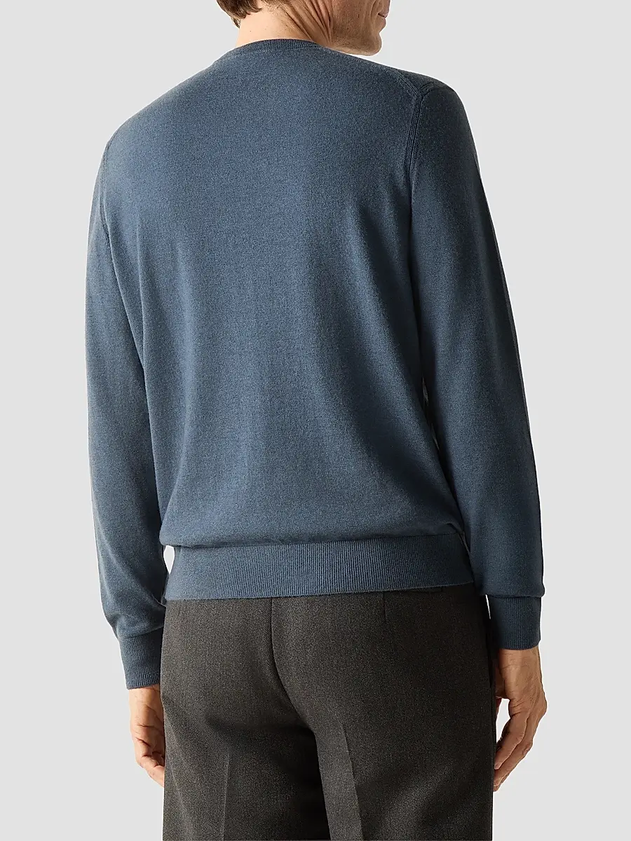 Zegna Men's Oasi Cashmere Crewneck Sweater | Thumbnail 3 Zegna Men's Oasi Cashmere Crewneck Sweater | Thumbnail 3