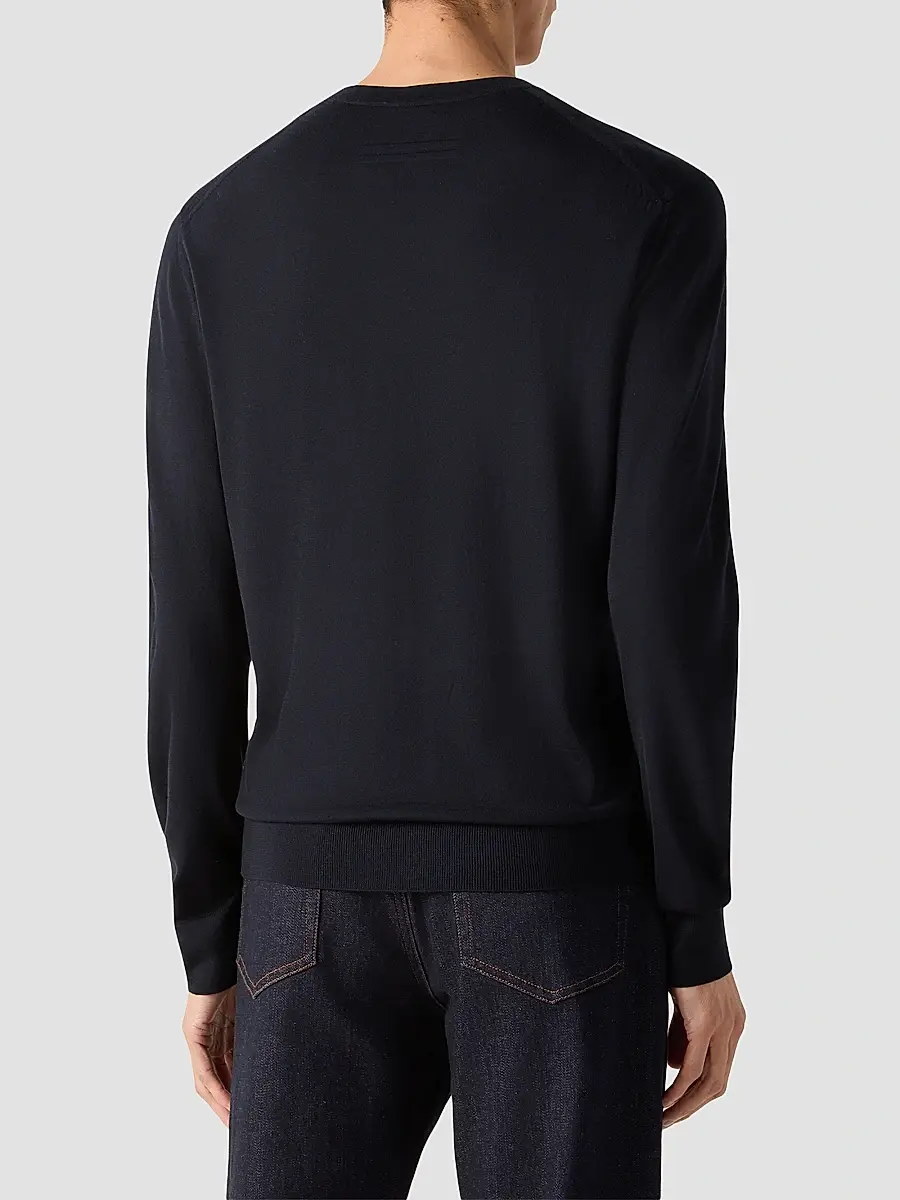 Zegna Men's Trofeo 15milmil15 Wool Crewneck Sweater | Thumbnail 3 Zegna Men's Trofeo 15milmil15 Wool Crewneck Sweater | Thumbnail 3