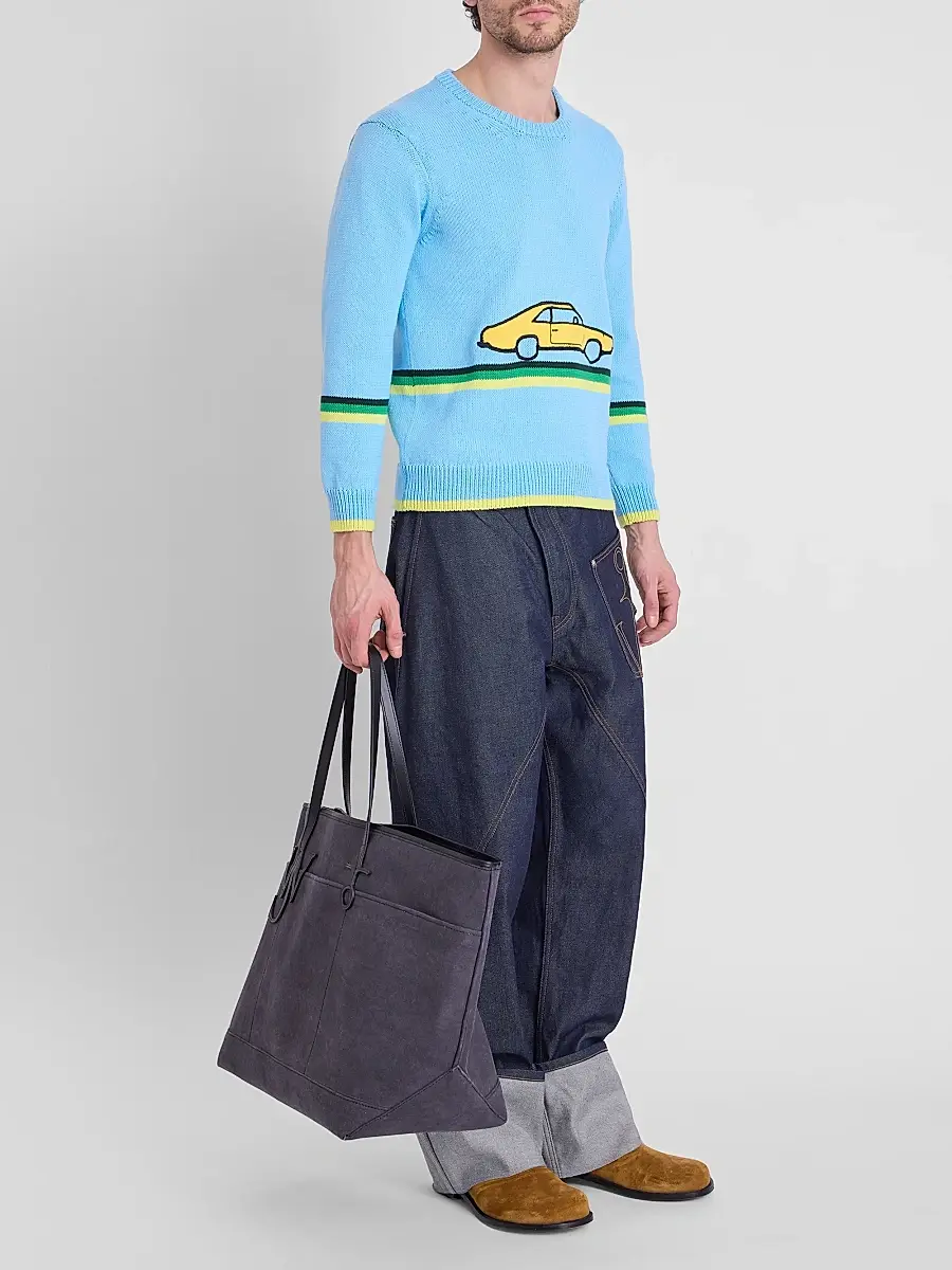 JW Anderson Men's Graphic Cotton Crewneck Sweater | Thumbnail 2