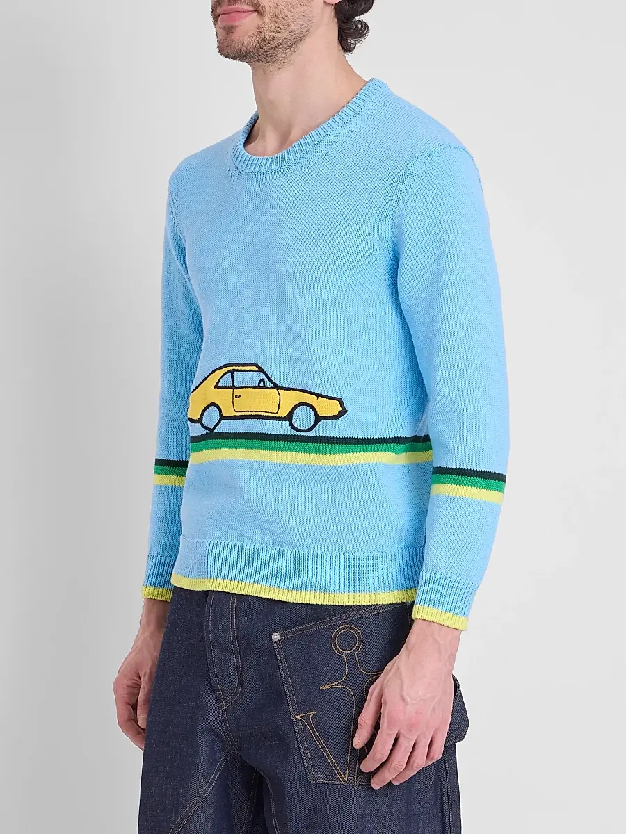 JW Anderson Men's Graphic Cotton Crewneck Sweater | Thumbnail 4