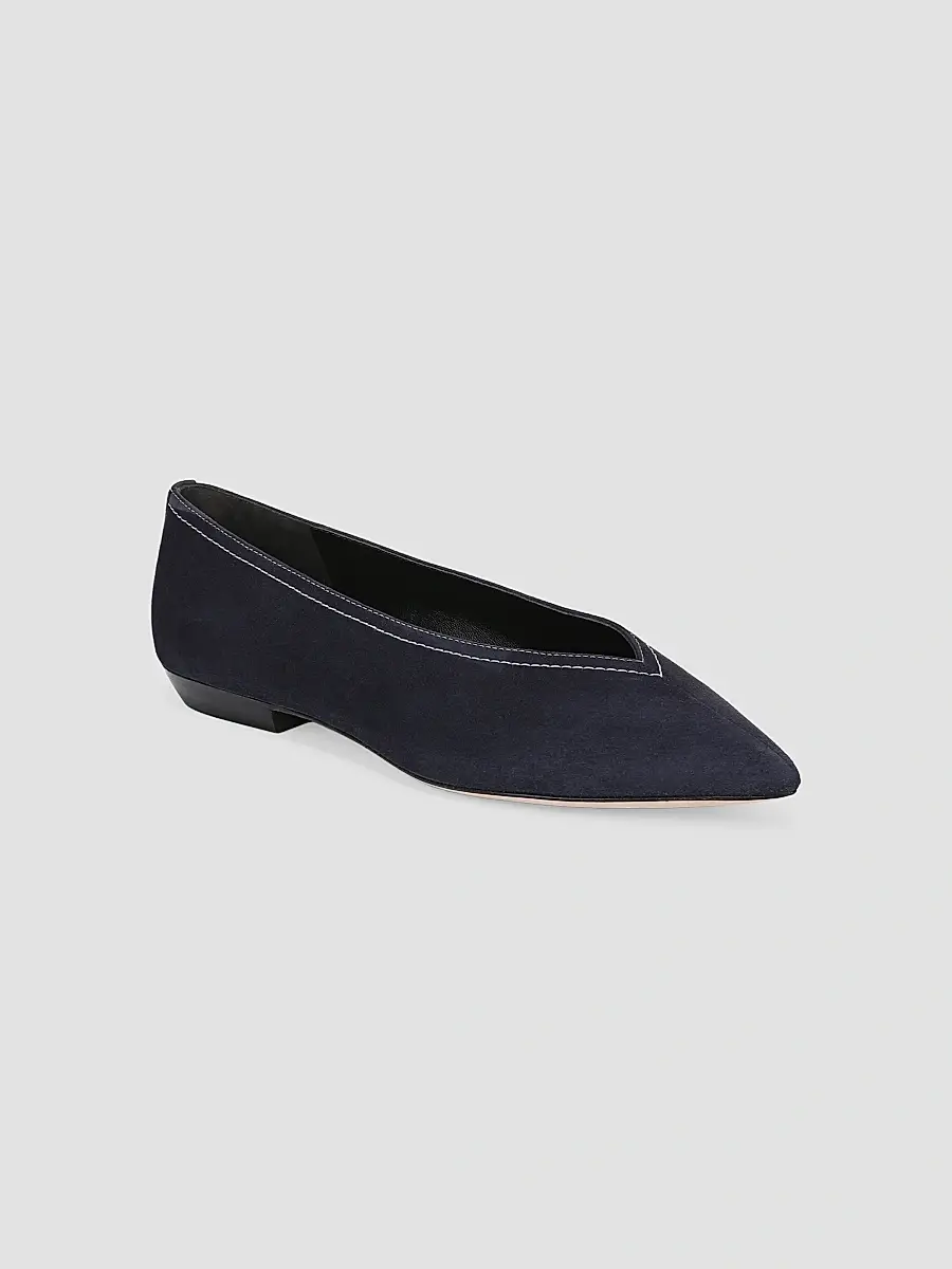 Veronica Beard Women's Bancroft Suede Ballerina Flats | Thumbnail 2 Veronica Beard Women's Bancroft Suede Ballerina Flats | Thumbnail 2