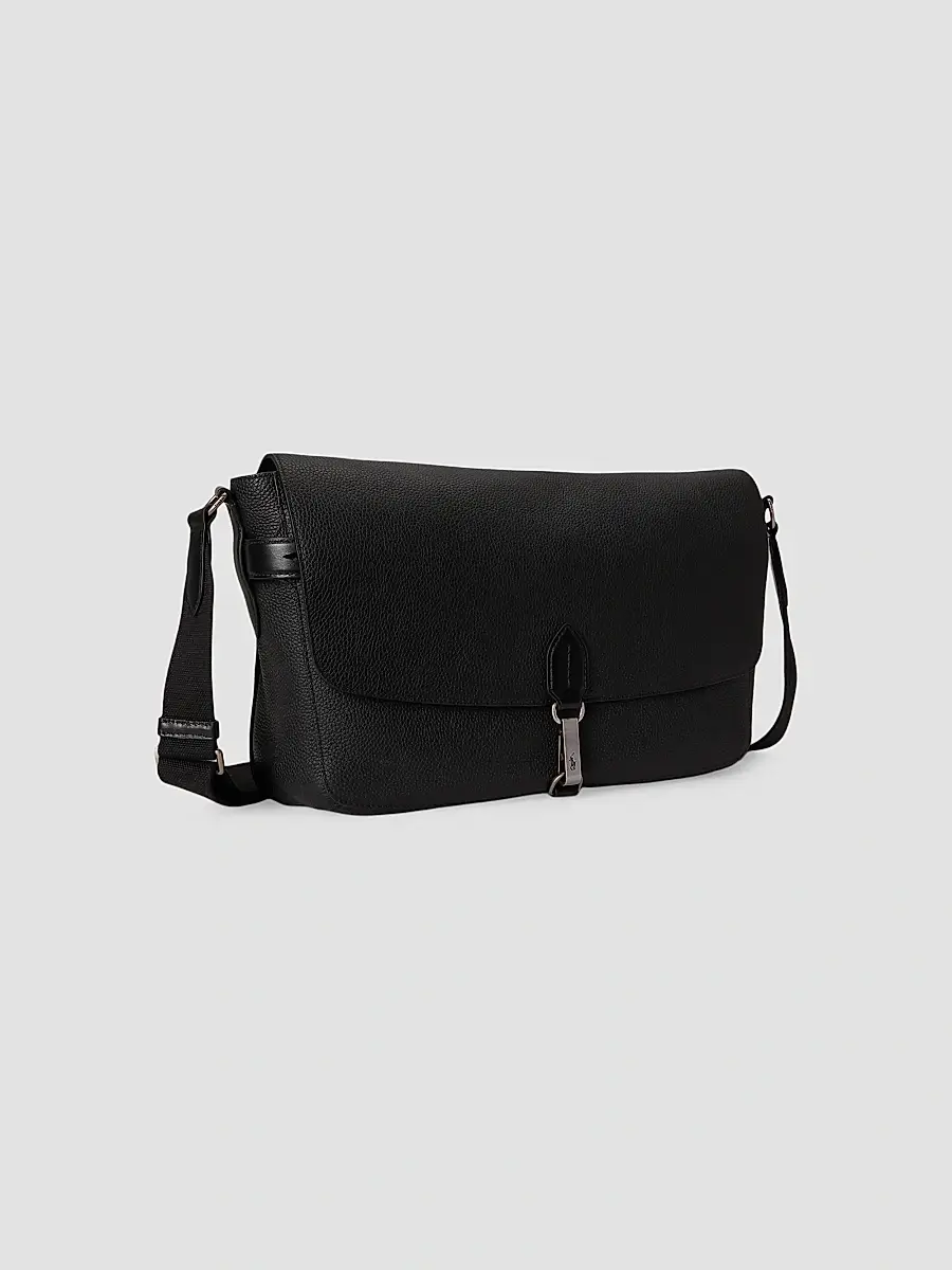 Polo Ralph Lauren Men's Polo ID Pebbled Leather Messenger Bag | Thumbnail 3 Polo Ralph Lauren Men's Polo ID Pebbled Leather Messenger Bag | Thumbnail 3