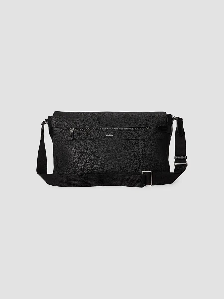 Polo Ralph Lauren Men's Polo ID Pebbled Leather Messenger Bag | Thumbnail 4 Polo Ralph Lauren Men's Polo ID Pebbled Leather Messenger Bag | Thumbnail 4