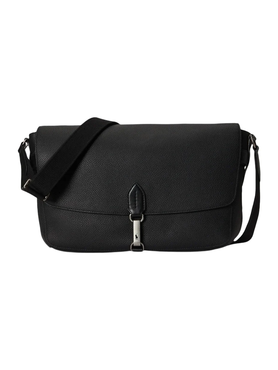 Men's Polo ID Pebbled Leather Messenger Bag Men's Polo ID Pebbled Leather Messenger Bag