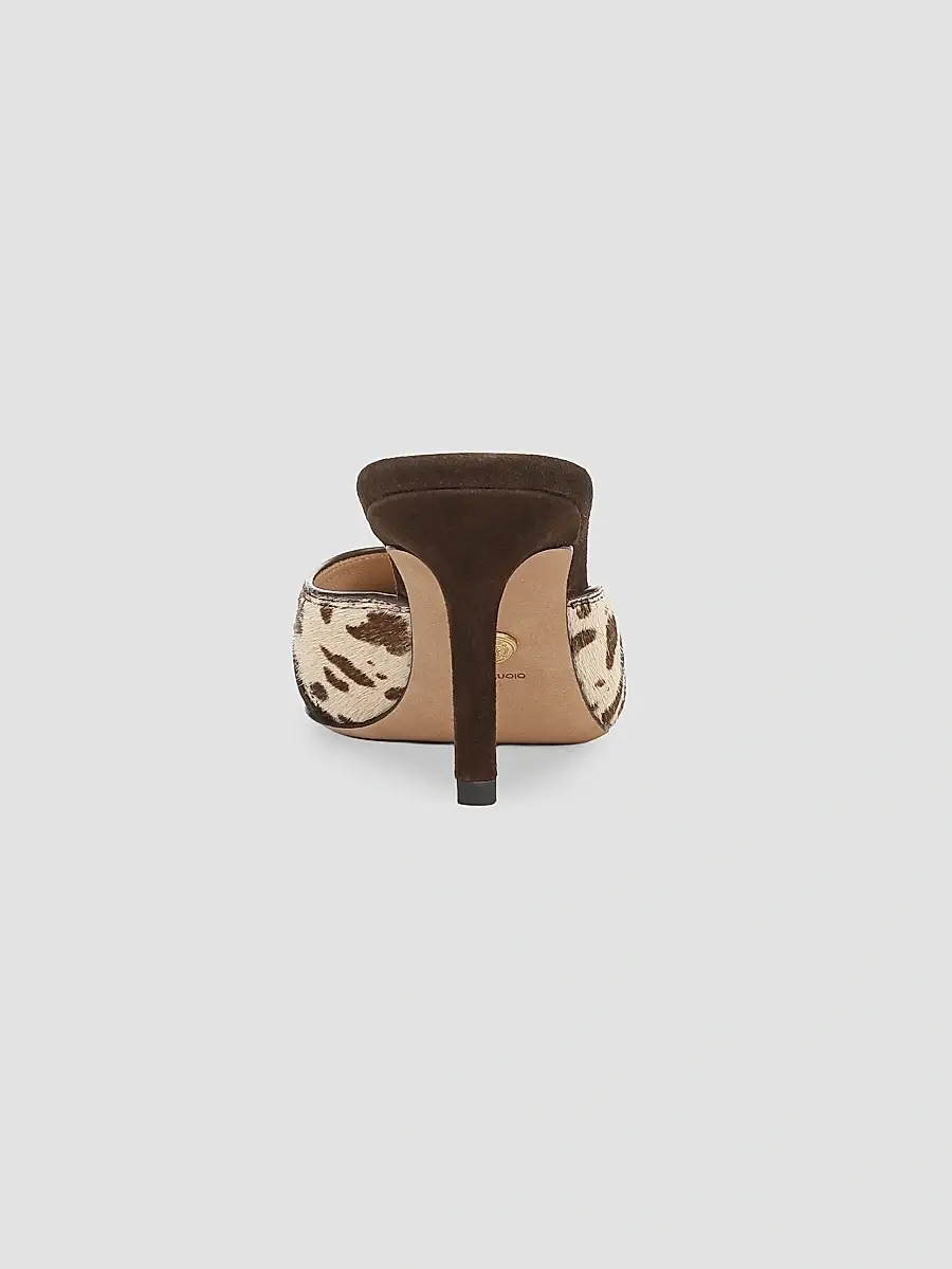 Veronica Beard Women's Lisa 70MM Printed Calf Hair & Suede Mules - Brown Multi | Thumbnail 3
