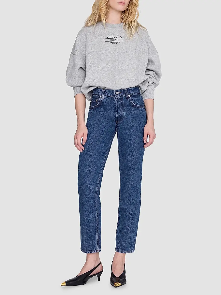 Anine Bing Women's Miles Studio Cotton-Blend Sweatshirt | Thumbnail 2 Anine Bing Women's Miles Studio Cotton-Blend Sweatshirt | Thumbnail 2