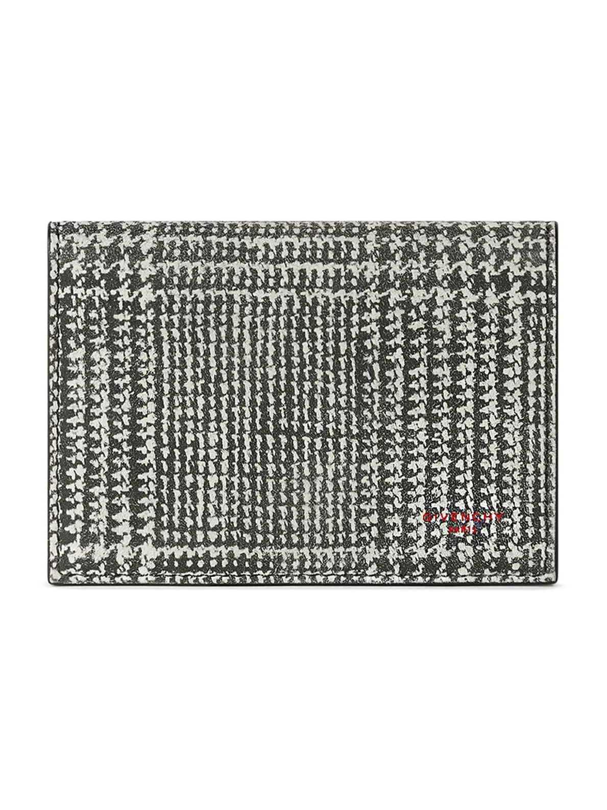 Givenchy Men's Flap Card Holder in Houndstooth Effect Leather