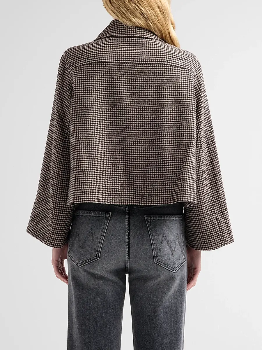 Frame Women's Mini Wing Houndstooth Wool Cropped Jacket | Thumbnail 3 Frame Women's Mini Wing Houndstooth Wool Cropped Jacket | Thumbnail 3