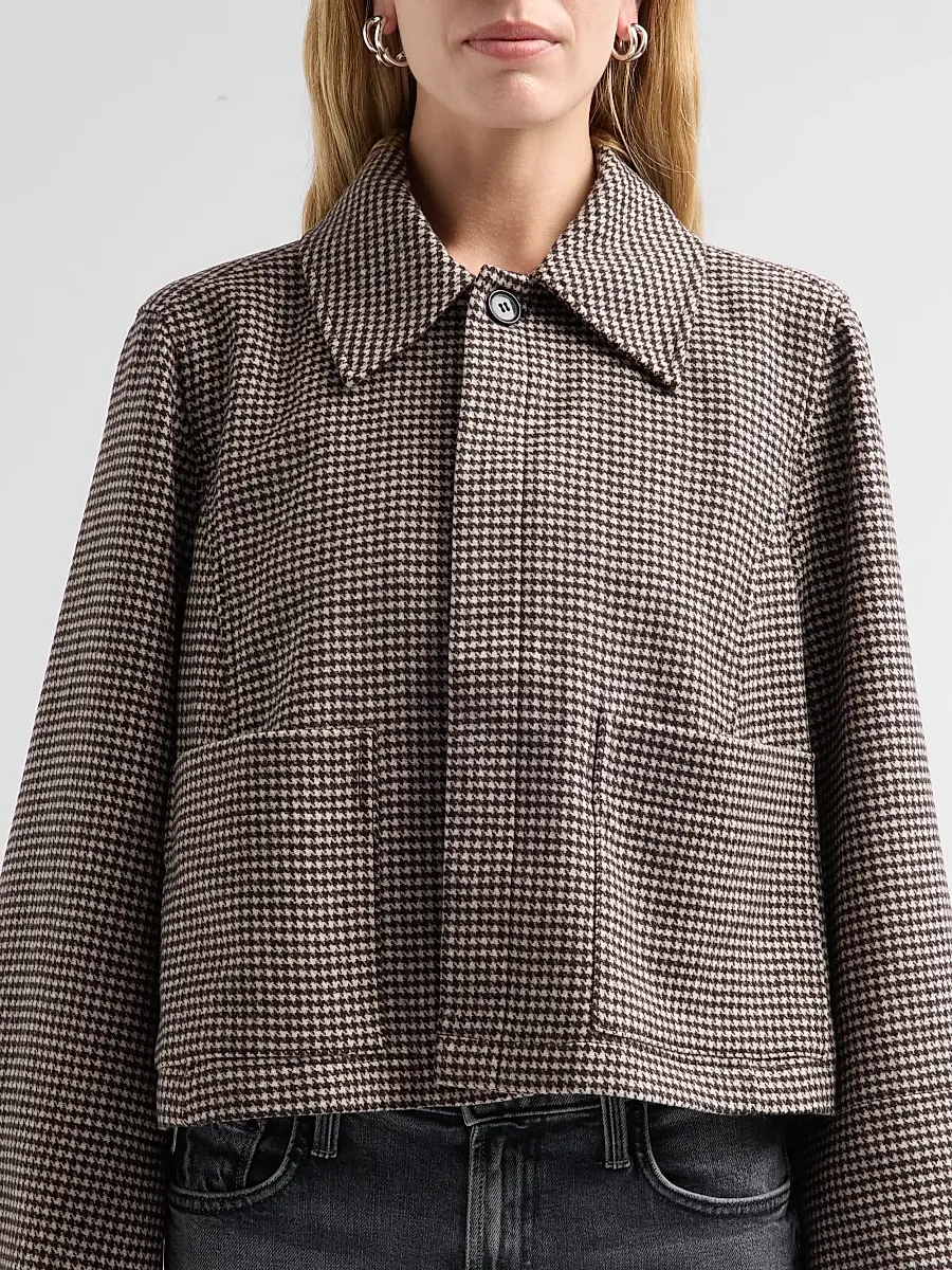 Frame Women's Mini Wing Houndstooth Wool Cropped Jacket | Thumbnail 5 Frame Women's Mini Wing Houndstooth Wool Cropped Jacket | Thumbnail 5