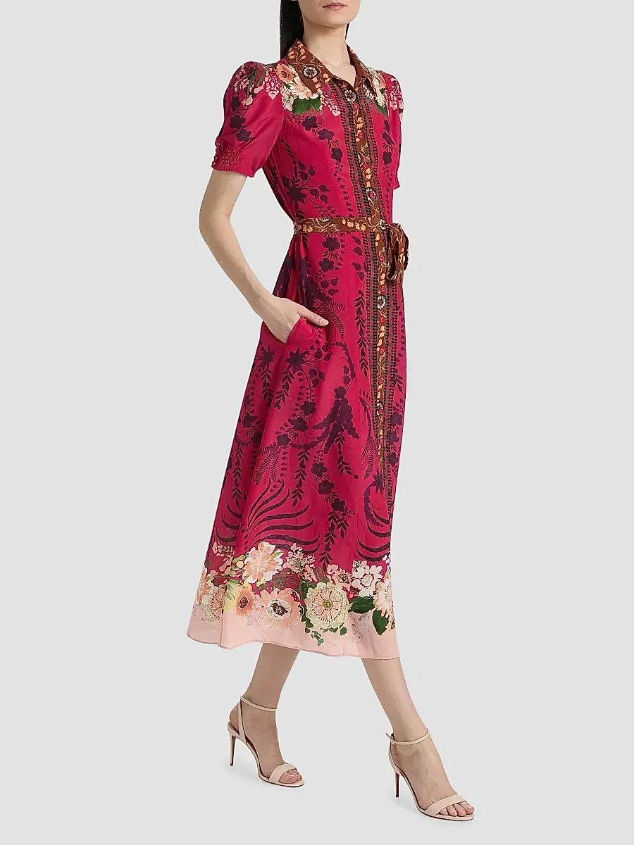 Saloni Women's Vanessa Belted Midi Shirtdress | Thumbnail 2 Saloni Women's Vanessa Belted Midi Shirtdress | Thumbnail 2