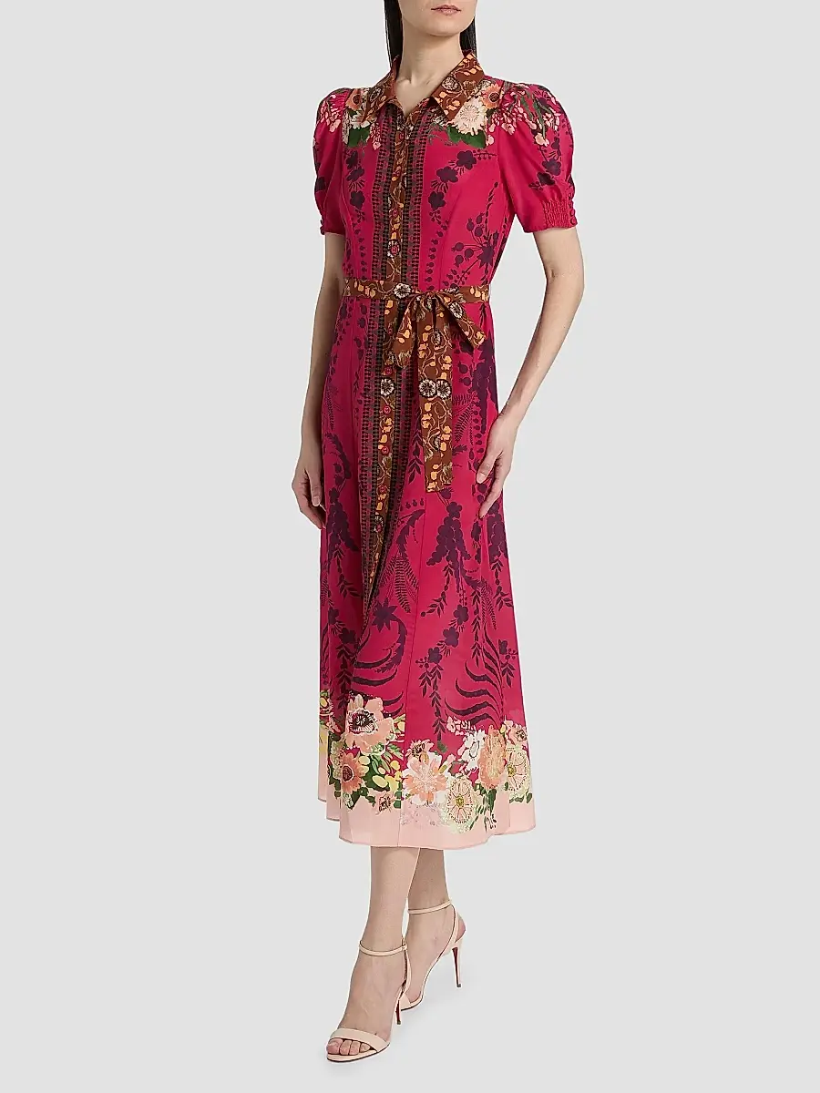 Saloni Women's Vanessa Belted Midi Shirtdress | Thumbnail 4 Saloni Women's Vanessa Belted Midi Shirtdress | Thumbnail 4