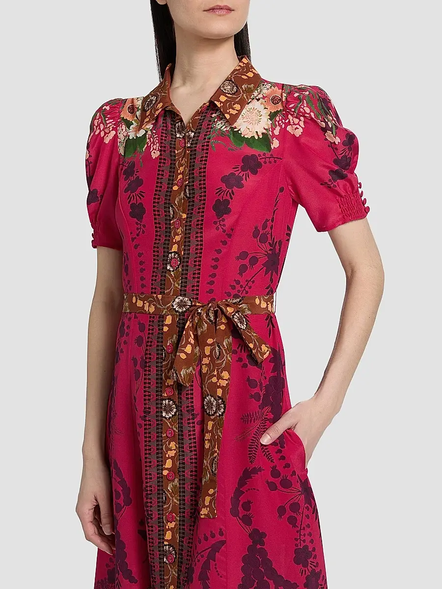 Saloni Women's Vanessa Belted Midi Shirtdress | Thumbnail 6 Saloni Women's Vanessa Belted Midi Shirtdress | Thumbnail 6