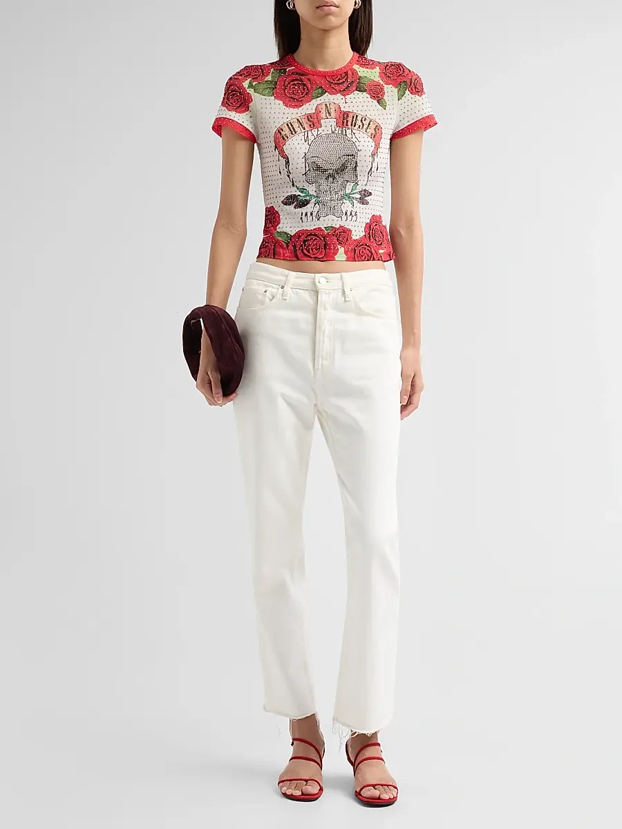 Alice + Olivia Women's Tess Embellished Rock T-Shirt | Thumbnail 2 Alice + Olivia Women's Tess Embellished Rock T-Shirt | Thumbnail 2