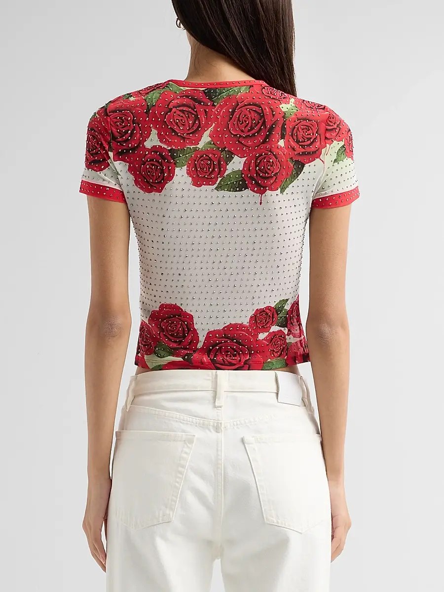 Alice + Olivia Women's Tess Embellished Rock T-Shirt | Thumbnail 3 Alice + Olivia Women's Tess Embellished Rock T-Shirt | Thumbnail 3