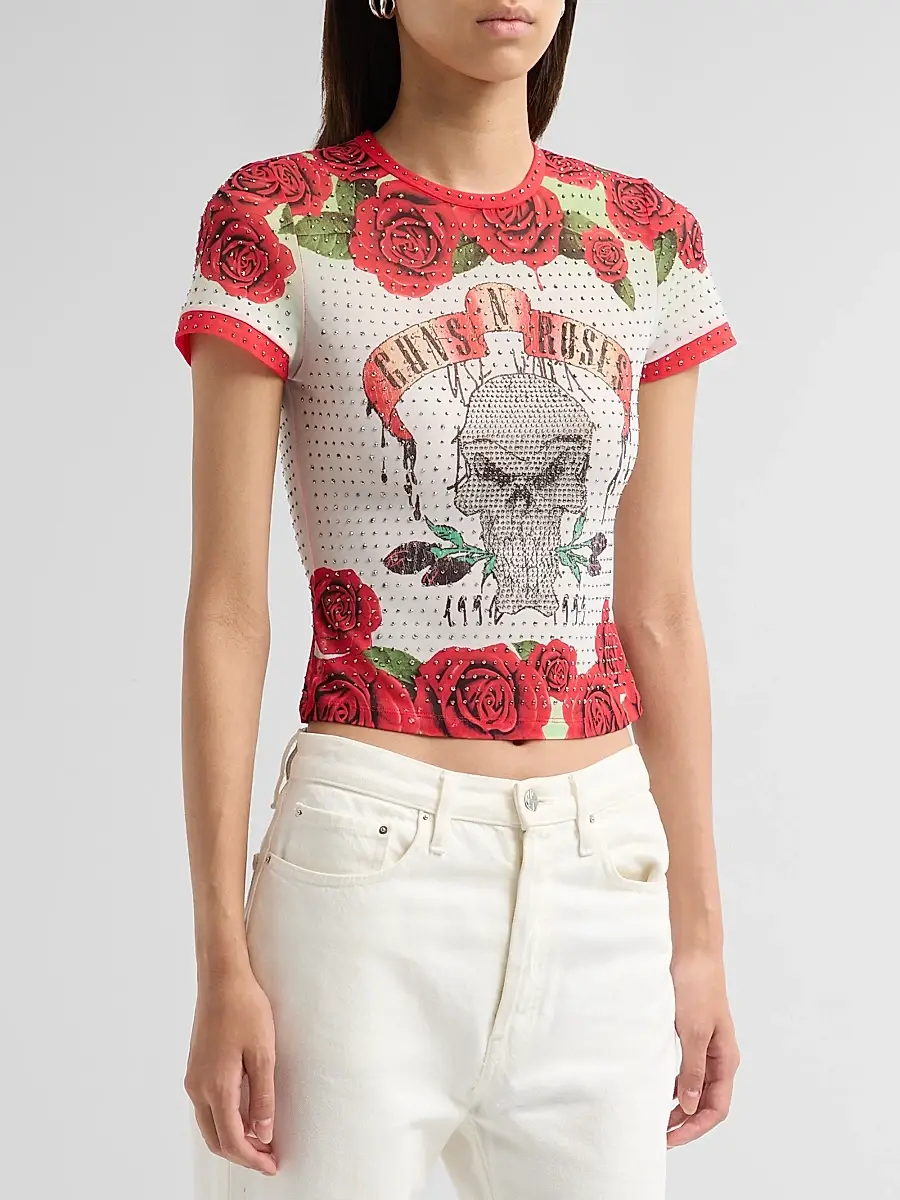 Alice + Olivia Women's Tess Embellished Rock T-Shirt | Thumbnail 4 Alice + Olivia Women's Tess Embellished Rock T-Shirt | Thumbnail 4