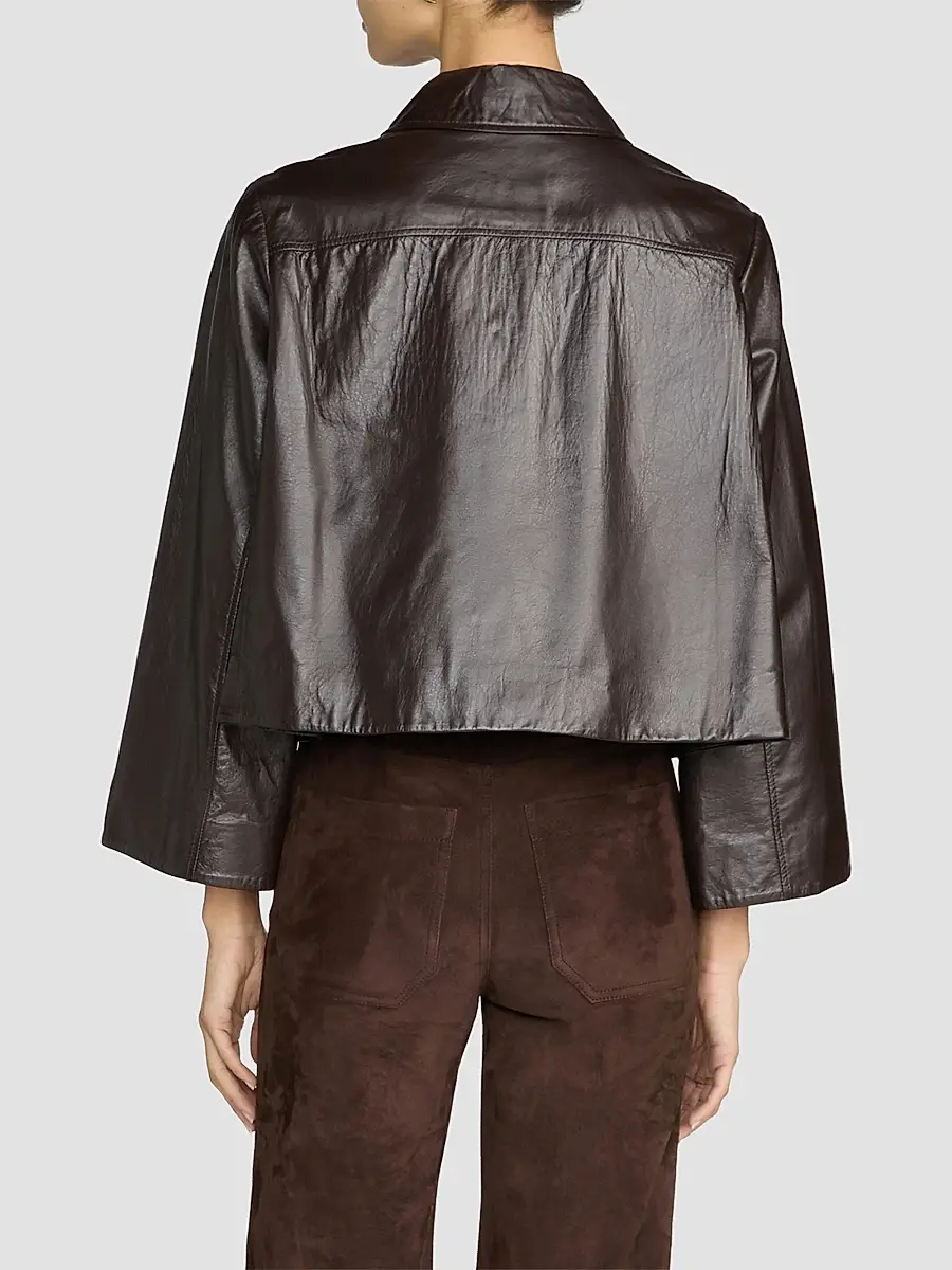 Frame Women's Swing Mini Paper Leather Jacket | Thumbnail 3 Frame Women's Swing Mini Paper Leather Jacket | Thumbnail 3