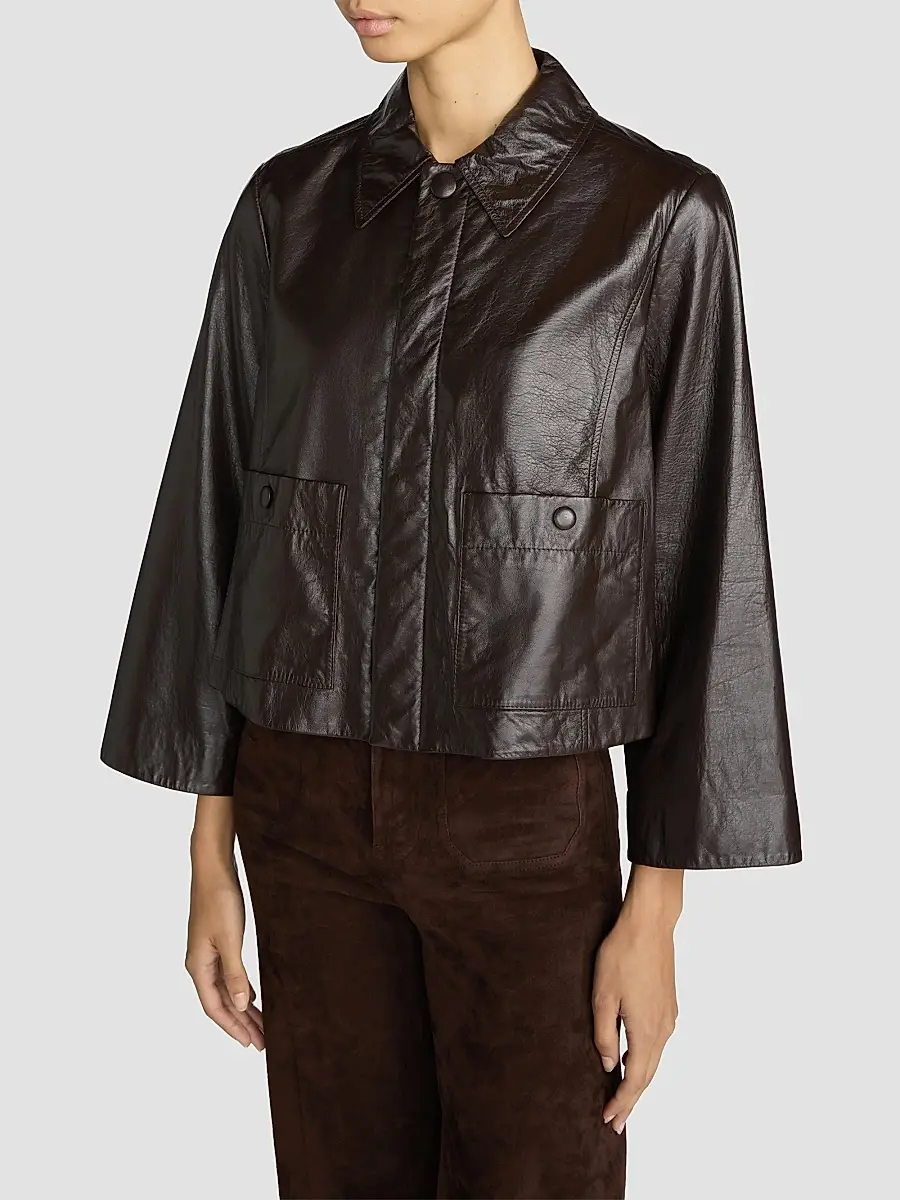 Frame Women's Swing Mini Paper Leather Jacket | Thumbnail 8 Frame Women's Swing Mini Paper Leather Jacket | Thumbnail 8