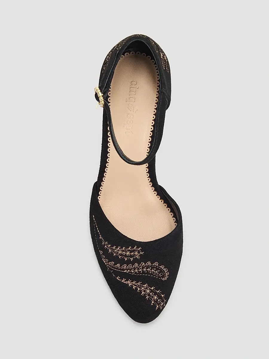 Cinq à Sept Women's Mariana 80MM Embroidered Suede Pumps | Thumbnail 4 Cinq à Sept Women's Mariana 80MM Embroidered Suede Pumps | Thumbnail 4