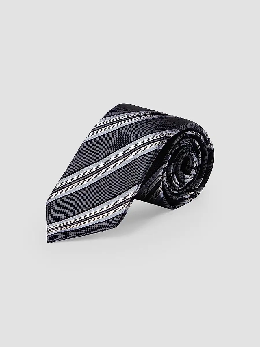 Brunello Cucinelli Men's Textured Striped Silk Tie | Thumbnail 2 Brunello Cucinelli Men's Textured Striped Silk Tie | Thumbnail 2