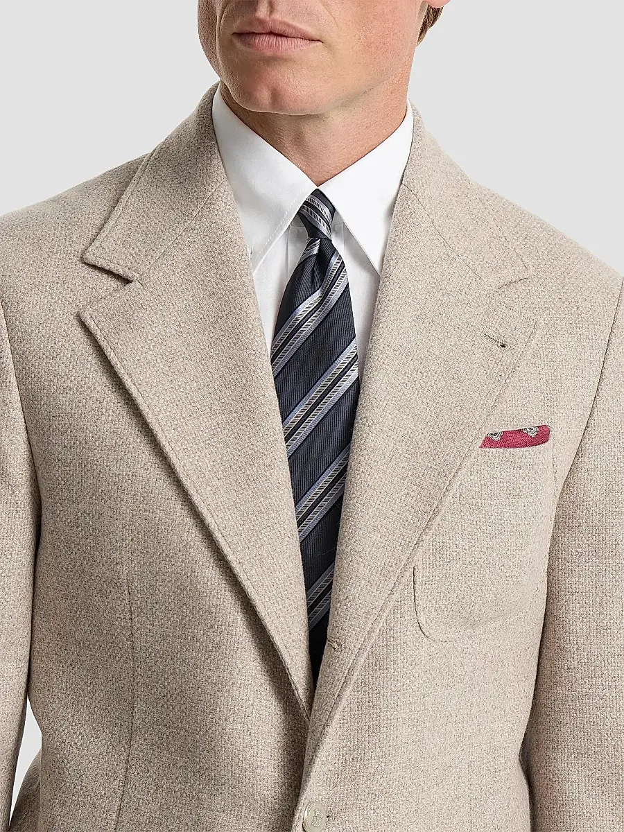 Brunello Cucinelli Men's Textured Striped Silk Tie | Thumbnail 3 Brunello Cucinelli Men's Textured Striped Silk Tie | Thumbnail 3