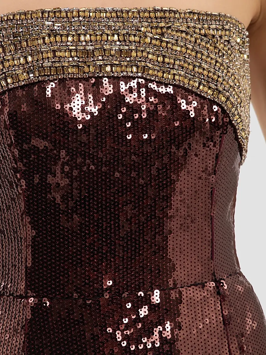 Rebecca Vallance Women's Glimmer Embellished Sequin Strapless Column Gown | Thumbnail 6 Rebecca Vallance Women's Glimmer Embellished Sequin Strapless Column Gown | Thumbnail 6