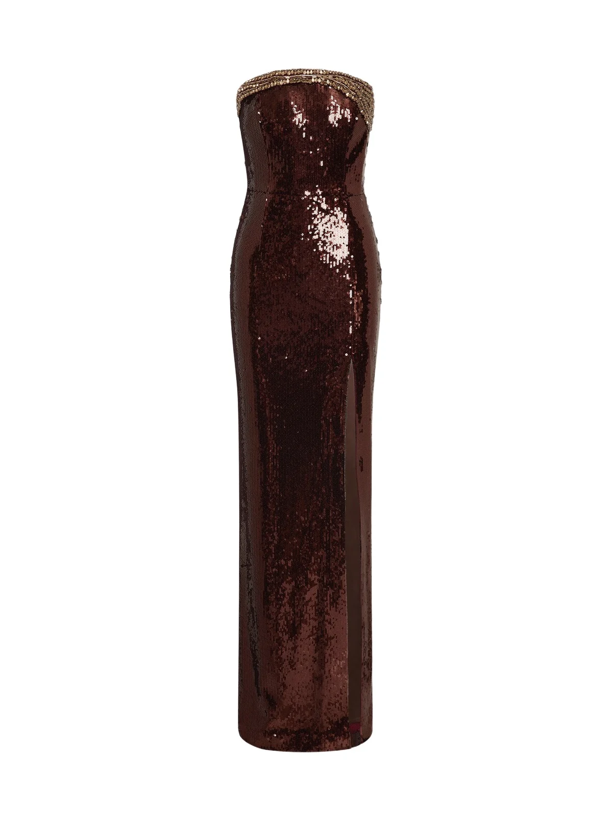 Women's Glimmer Embellished Sequin Strapless Column Gown