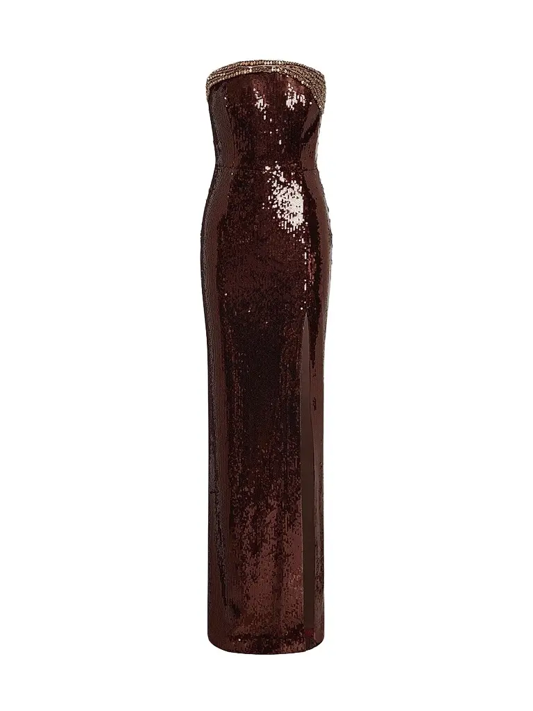 Rebecca Vallance Women's Glimmer Embellished Sequin Strapless Column Gown