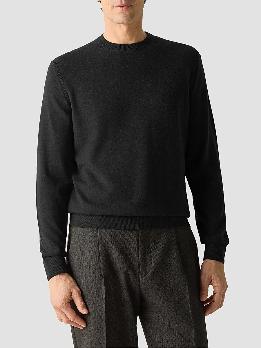 Zegna Men's Oasi Cashmere Crewneck Sweater | Thumbnail 2