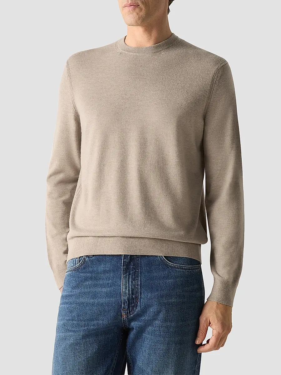 Zegna Men's Oasi Cashmere Crewneck Sweater | Thumbnail 3