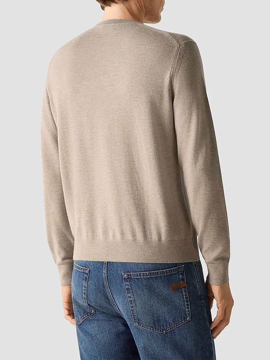 Zegna Men's Oasi Cashmere Crewneck Sweater | Thumbnail 4