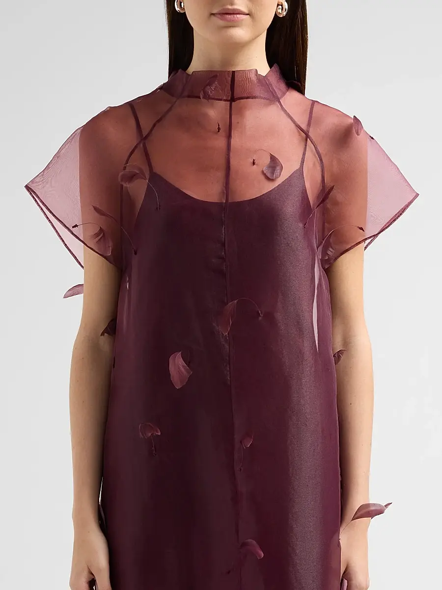 Simkhai Women's Pauline Embellished Semi-Sheer A-Line Midi Dress | Thumbnail 5 Simkhai Women's Pauline Embellished Semi-Sheer A-Line Midi Dress | Thumbnail 5