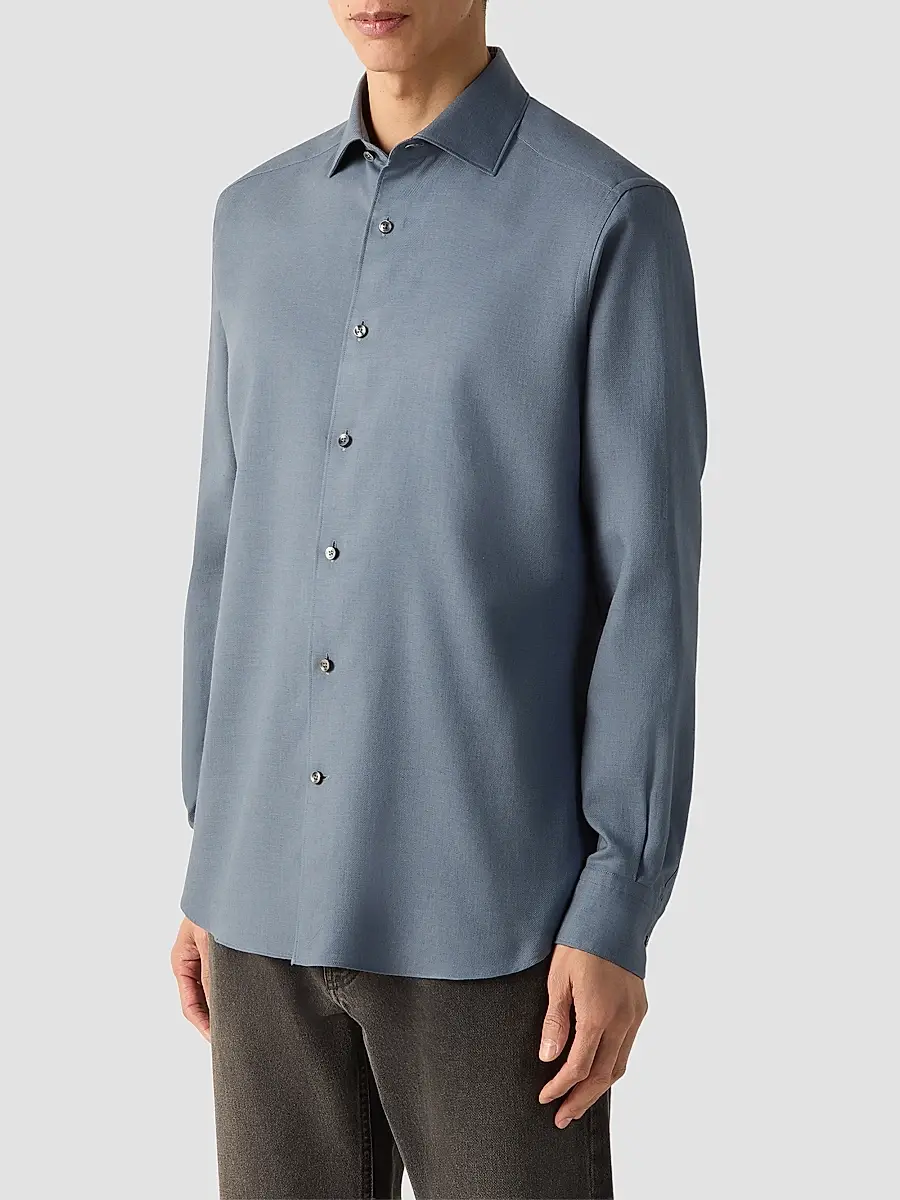 Zegna Men's Cashco Shirt | Thumbnail 3 Zegna Men's Cashco Shirt | Thumbnail 3