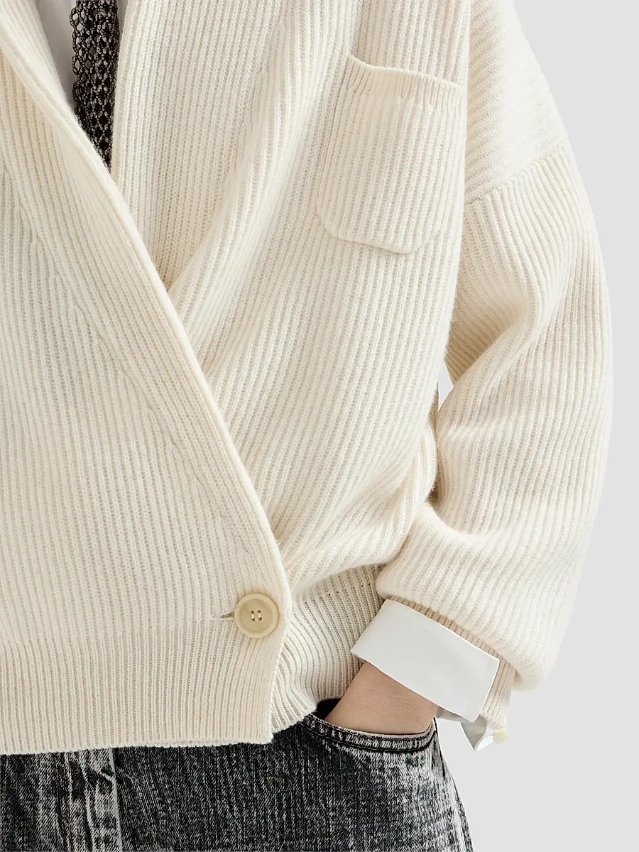 Brunello Cucinelli Women's Cashmere English Rib Cardigan | Thumbnail 6 Brunello Cucinelli Women's Cashmere English Rib Cardigan | Thumbnail 6