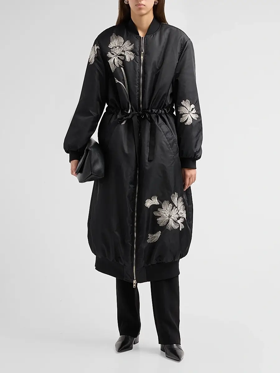 Cinq à Sept Women's Celestina Embroidered Long Coat | Thumbnail 2