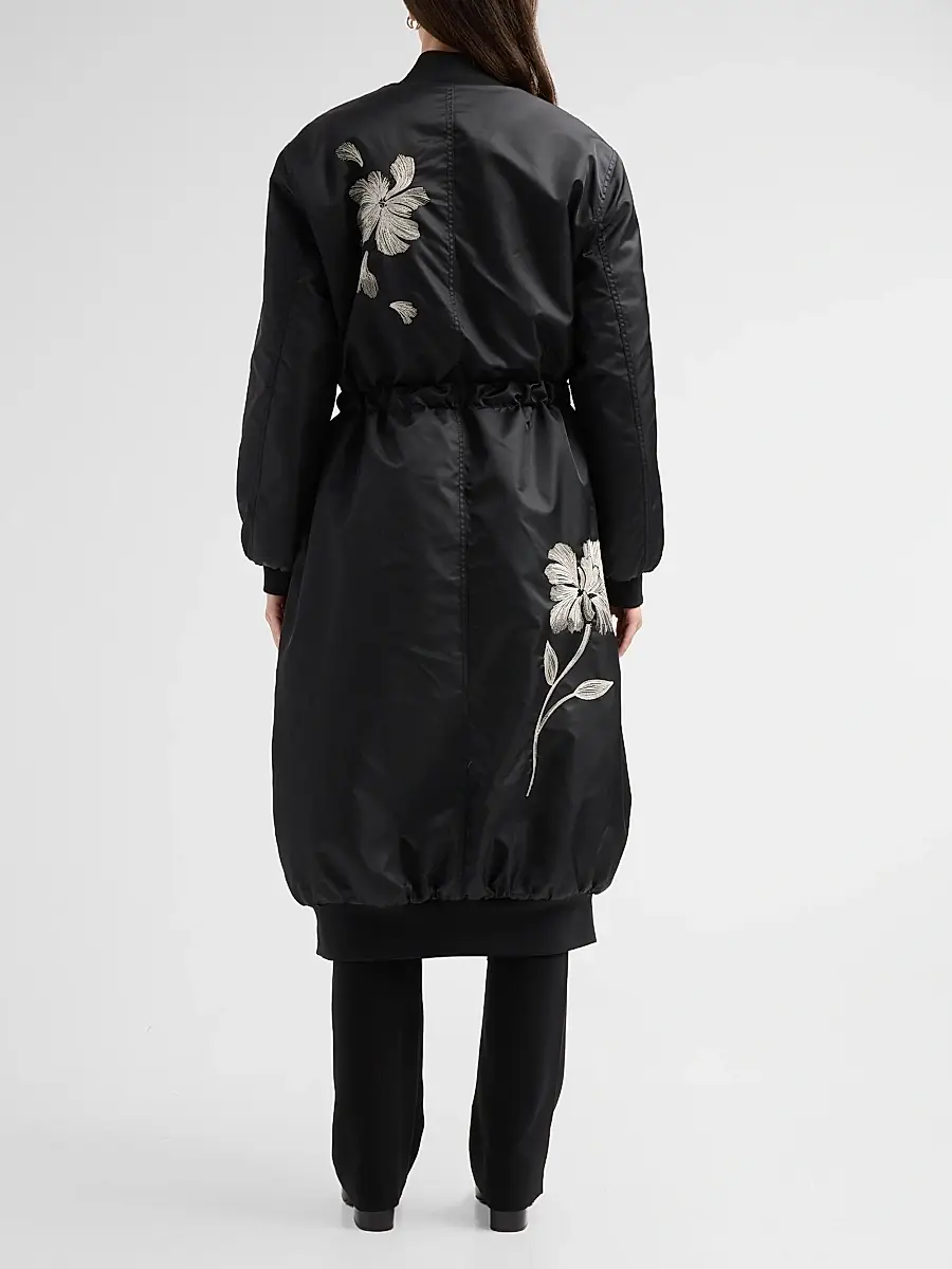Cinq à Sept Women's Celestina Embroidered Long Coat | Thumbnail 3