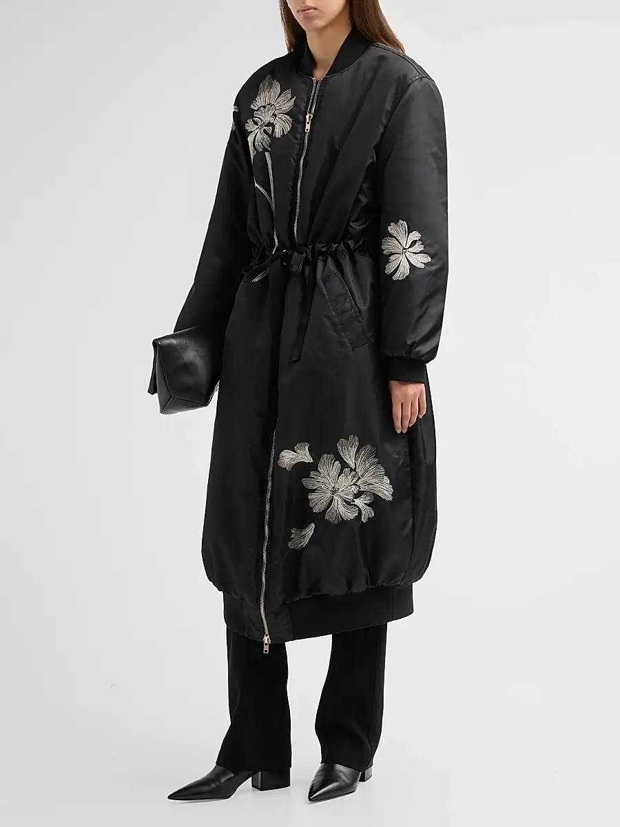 Cinq à Sept Women's Celestina Embroidered Long Coat | Thumbnail 4
